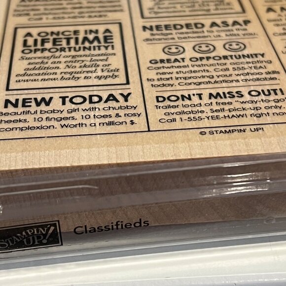 Stampin Up! Classifieds Wood-Mounted Rubber Stamps Set - Picture 2 of 3